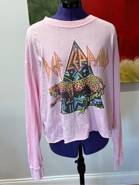 Def Leppard Pink Graphic Long Sleeve Tee - Women’s Day Dreamer for Free People